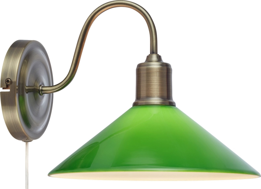 Markslöjd 108866 - Λάμπα τοίχου VELA 1xE27/40W/230V ορείχαλκος/πράσινο