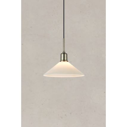 Markslöjd 108867 - Κρεμαστό φωτιστικό οροφής VELA 1xE27/40W/230V ορείχαλκος/λευκό