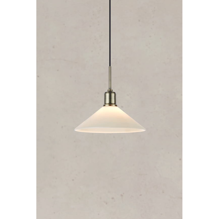 Markslöjd 108867 - Κρεμαστό φωτιστικό οροφής VELA 1xE27/40W/230V ορείχαλκος/λευκό