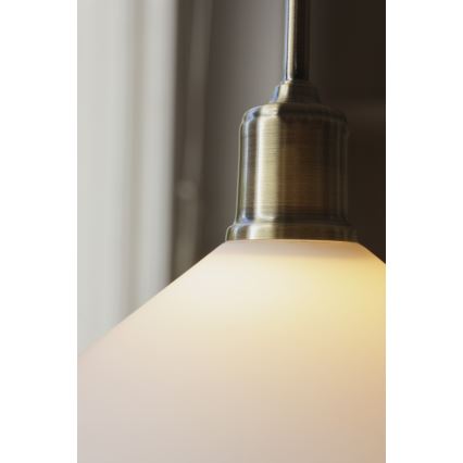 Markslöjd 108867 - Κρεμαστό φωτιστικό οροφής VELA 1xE27/40W/230V ορείχαλκος/λευκό