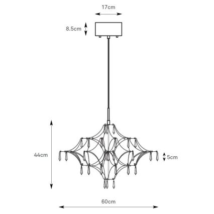 Markslöjd 108869 - LED Dimming κρυστάλλινο κρεμαστό φωτιστικό οροφής EFESOS LED/14W/230V διάμετρος 60 cm