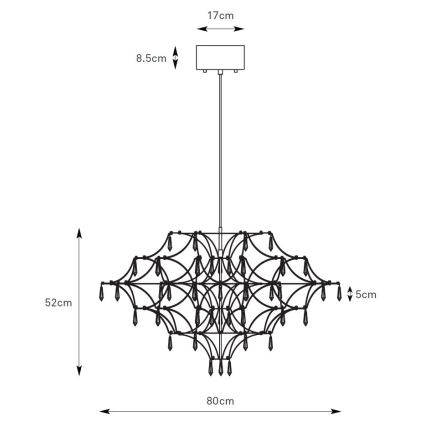 Markslöjd 108870 - LED Dimming κρυστάλλινο κρεμαστό φωτιστικό οροφής  EFESOS LED/25W/230V διάμετρος 80 cm