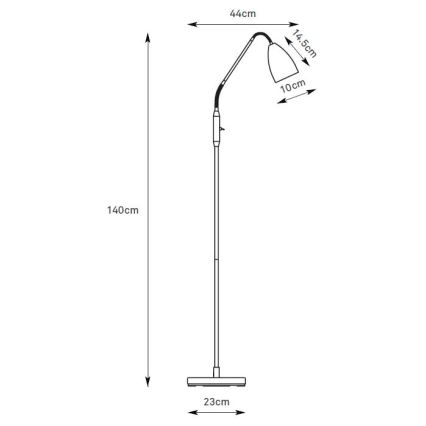 Markslöjd 108888 - Ρυθμιζόμενο επιδαπέδιο φωτιστικό PATRO LED/4,9W/230V CRI 90 γκρι