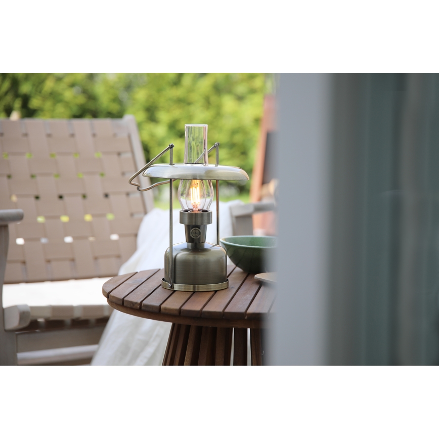 Markslöjd 108894 - LED ρυθμιζόμενο επιτραπέζιο φωτιστικό εξωτερικού χώρου, επαναφορτιζόμενο, FANOS LED/2,5W/3,7V 4000 mAh IP44 ορείχαλκος