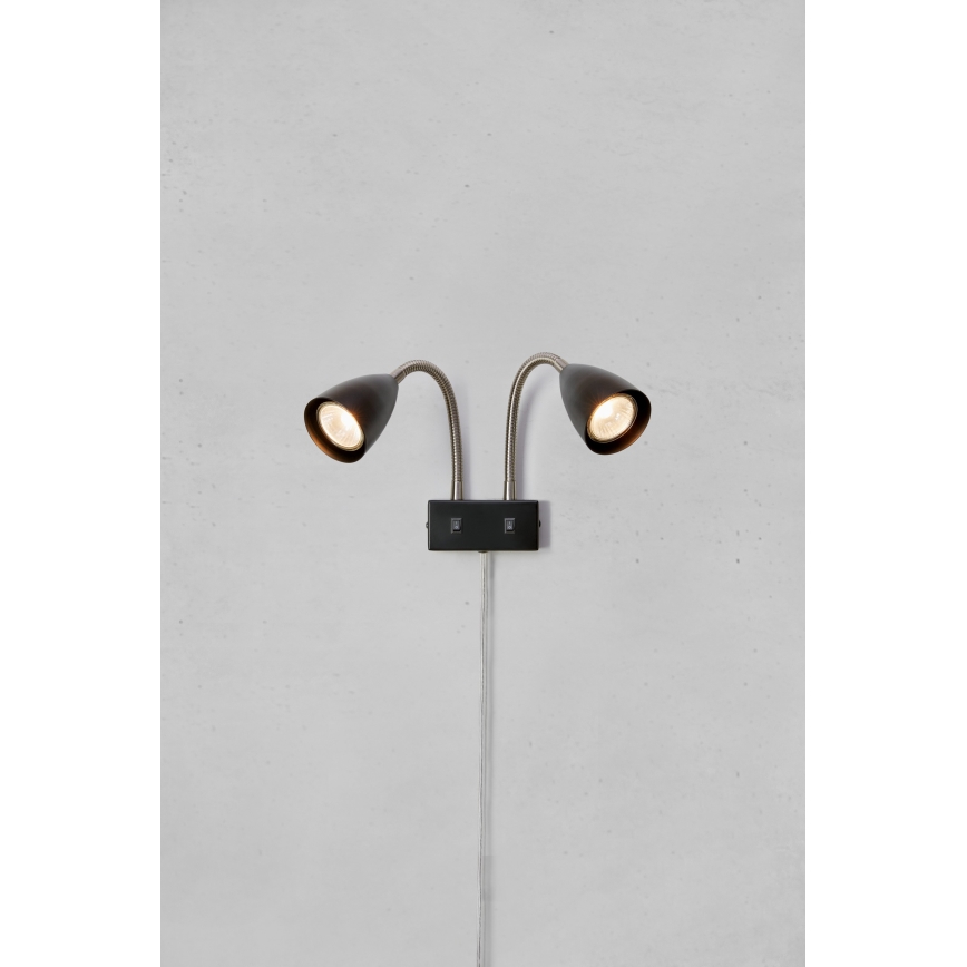 Markslöjd 108901 - Επιτοίχιο σποτ φωτιστικό CIRO 2xGU10/7W/230V μαύρο