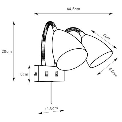 Markslöjd 108901 - Επιτοίχιο σποτ φωτιστικό CIRO 2xGU10/7W/230V μαύρο