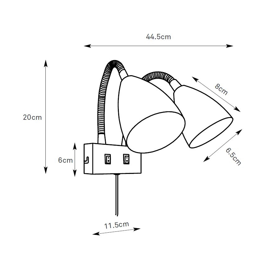 Markslöjd 108901 - Επιτοίχιο σποτ φωτιστικό CIRO 2xGU10/7W/230V μαύρο