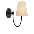 Markslöjd 108907 - Επιτοίχιο φωτιστικό AMAR 1xE14/40W/230V λινό/μαύρο