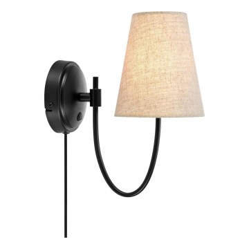 Markslöjd 108907 - Επιτοίχιο φωτιστικό AMAR 1xE14/40W/230V μπεζ/μαύρο