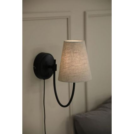 Markslöjd 108907 - Επιτοίχιο φωτιστικό AMAR 1xE14/40W/230V μπεζ/μαύρο