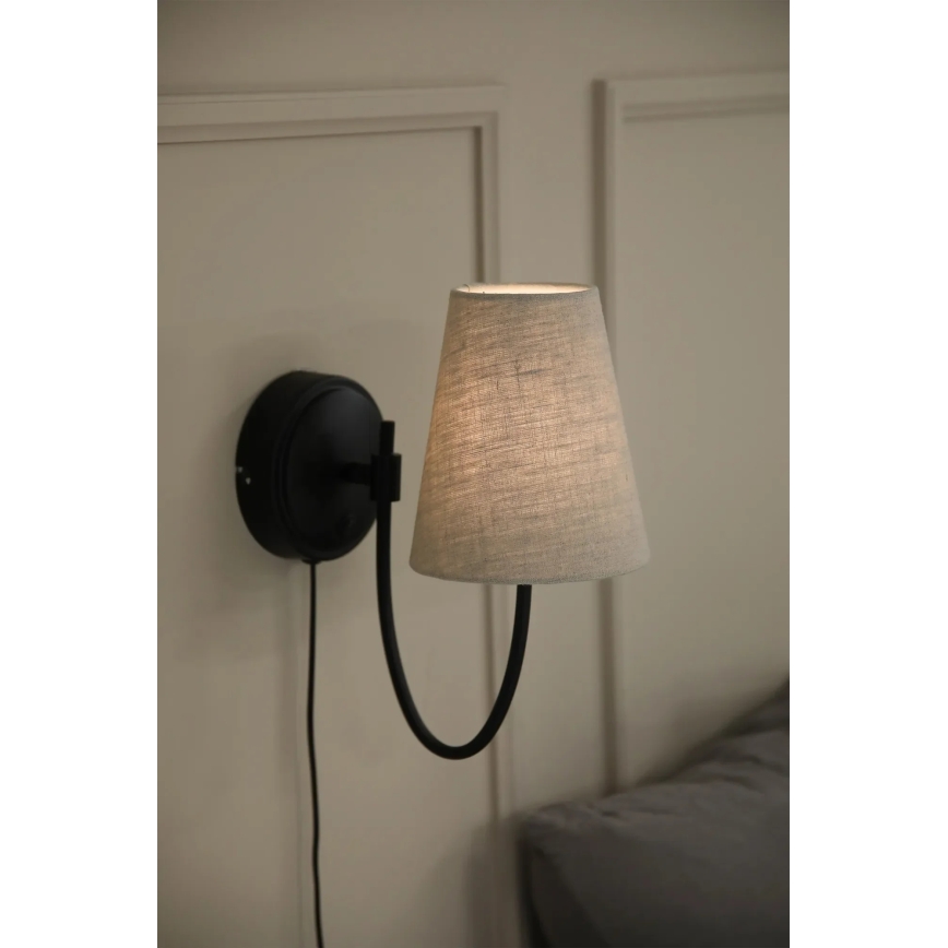 Markslöjd 108907 - Επιτοίχιο φωτιστικό AMAR 1xE14/40W/230V μπεζ/μαύρο