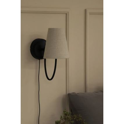 Markslöjd 108907 - Επιτοίχιο φωτιστικό AMAR 1xE14/40W/230V μπεζ/μαύρο
