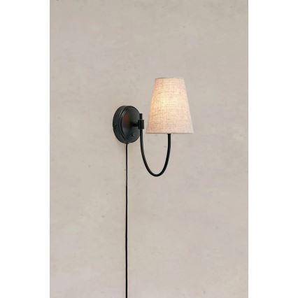Markslöjd 108907 - Επιτοίχιο φωτιστικό AMAR 1xE14/40W/230V μπεζ/μαύρο