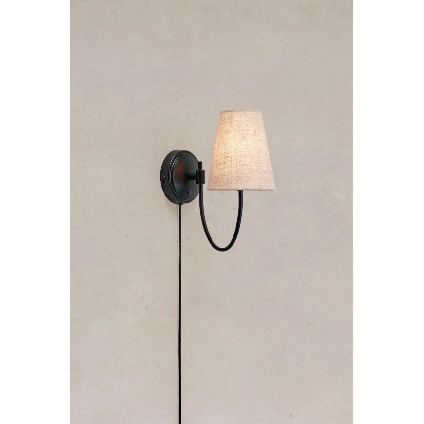 Markslöjd 108907 - Επιτοίχιο φωτιστικό AMAR 1xE14/40W/230V μπεζ/μαύρο