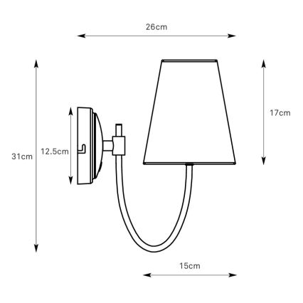 Markslöjd 108907 - Επιτοίχιο φωτιστικό AMAR 1xE14/40W/230V μπεζ/μαύρο