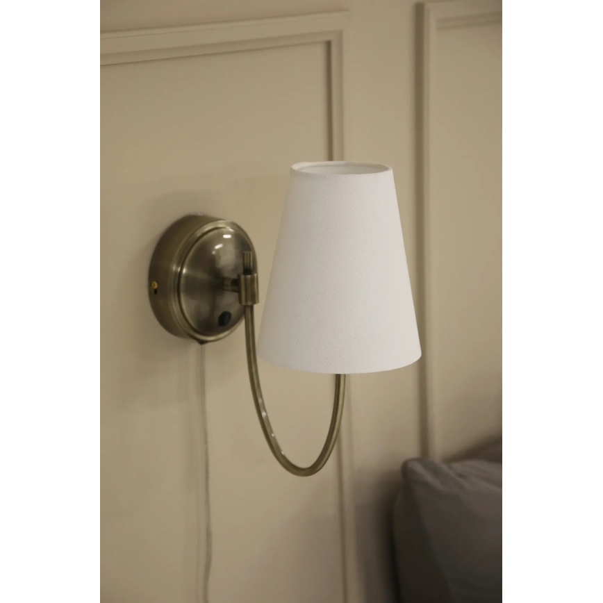 Markslöjd 108908 - Επιτοίχιο φωτιστικό AMAR, 1xE14/40W/230V, λευκό/μπρούτζινο