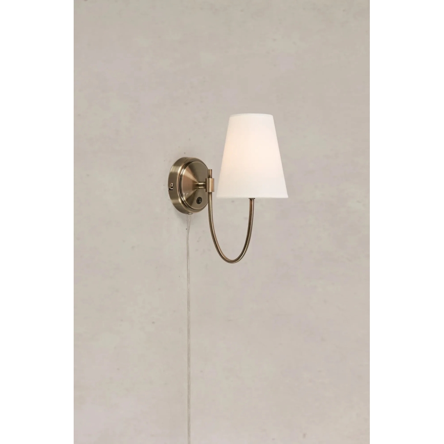 Markslöjd 108908 - Επιτοίχιο φωτιστικό AMAR, 1xE14/40W/230V, λευκό/μπρούτζινο
