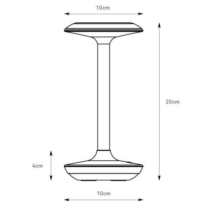 Markslöjd 108918 - LED Dimming Εξωτερικού χώρου επαναφορτιζόμενο Επιτραπέζιο φωτιστικό PETIT LED/2W/1800 mAh 2200/2700/3000K IP44 μαύρο