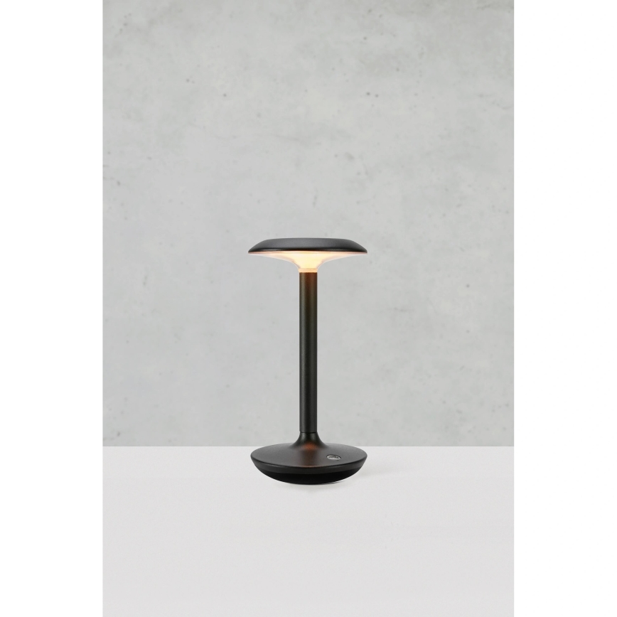 Markslöjd 108918 - LED Dimming Εξωτερικού χώρου επαναφορτιζόμενο Επιτραπέζιο φωτιστικό PETIT LED/2W/1800 mAh 2200/2700/3000K IP44 μαύρο