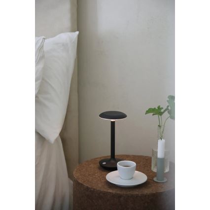 Markslöjd 108918 - LED Dimming Εξωτερικού χώρου επαναφορτιζόμενο Επιτραπέζιο φωτιστικό PETIT LED/2W/1800 mAh 2200/2700/3000K IP44 μαύρο