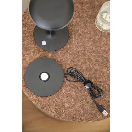 Markslöjd 108918 - LED Dimming Εξωτερικού χώρου επαναφορτιζόμενο Επιτραπέζιο φωτιστικό PETIT LED/2W/1800 mAh 2200/2700/3000K IP44 μαύρο