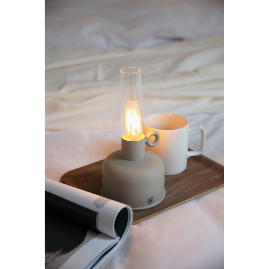 Markslöjd 108921 - LED Dimming Εξωτερικού χώρου επαναφορτιζόμενο Επιτραπέζιο φωτιστικό ASTRID LED/2W/1200 mAh IP44 γκρι