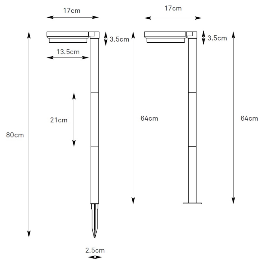 Markslöjd 108953 - Ρυθμιζόμενη ηλιακή λάμπα FRAME LED/2W/3,7V 4000 mAh IP44 μαύρη
