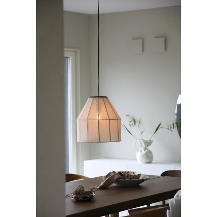 Markslöjd 108956 - Κρεμαστό φωτιστικό με καλώδιο AIKO 1xE27/60W/230V Ø 37 εκ. εκρού/μαύρο