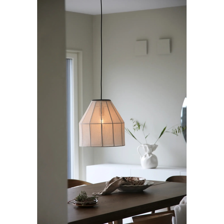 Markslöjd 108956 - Κρεμαστό φωτιστικό με καλώδιο AIKO 1xE27/60W/230V Ø 37 εκ. εκρού/μαύρο