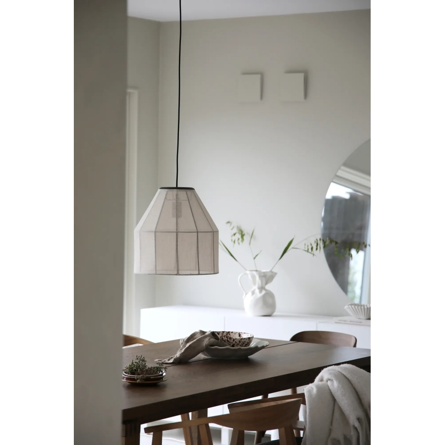 Markslöjd 108956 - Κρεμαστό φωτιστικό με καλώδιο AIKO 1xE27/60W/230V Ø 37 εκ. εκρού/μαύρο