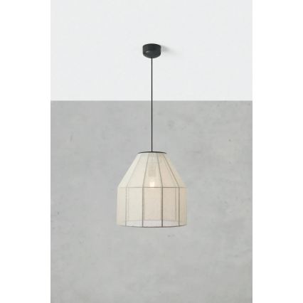 Markslöjd 108956 - Κρεμαστό φωτιστικό με καλώδιο AIKO 1xE27/60W/230V Ø 37 εκ. εκρού/μαύρο