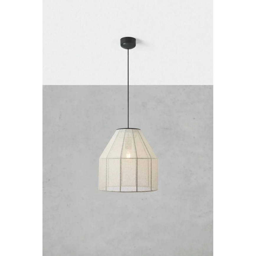 Markslöjd 108956 - Κρεμαστό φωτιστικό με καλώδιο AIKO 1xE27/60W/230V Ø 37 εκ. εκρού/μαύρο