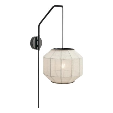 Markslöjd 108957 - Επιτοίχιο φωτιστικό ASUKA 1xE27/60W/230V λινό/μαύρο