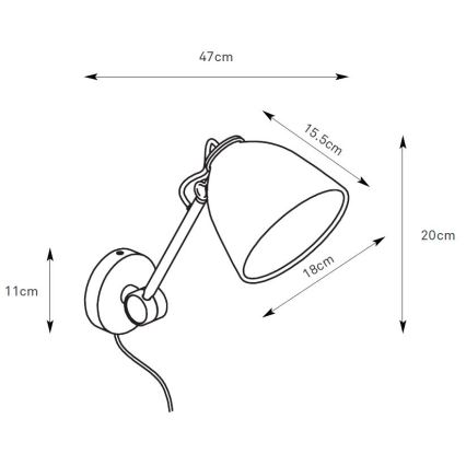 Markslöjd 108964 - Επιτοίχιο φωτιστικό TILT 1xE27/60W/230V γκρι
