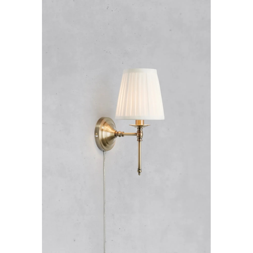 Markslöjd 108968 - Φωτιστικό τοίχου MANOR 1xE14/40W/230V λευκό/ορείχαλκο