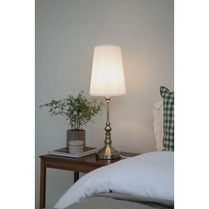 Markslöjd 108970 - Επιτραπέζιο φωτιστικό NOBLE 1xE14/40W/230V 66 εκ. λευκό/ορείχαλκος