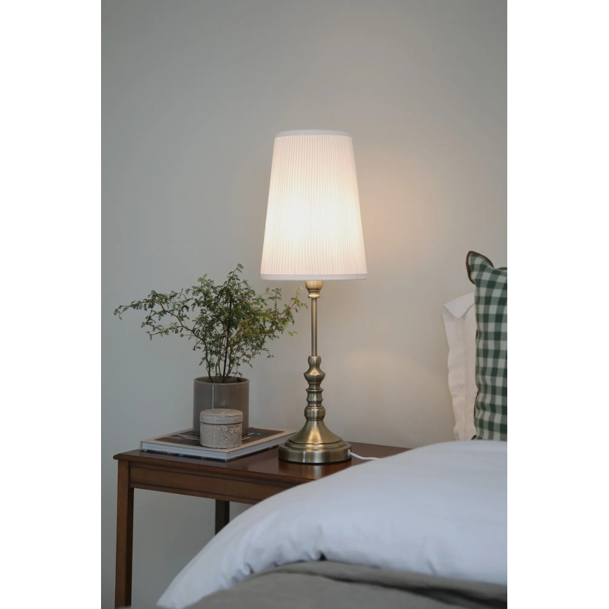 Markslöjd 108970 - Επιτραπέζιο φωτιστικό NOBLE 1xE14/40W/230V 66 εκ. λευκό/ορείχαλκος