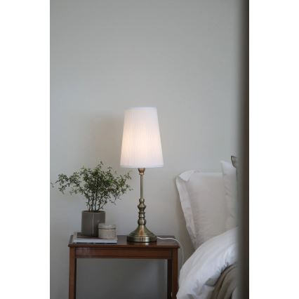 Markslöjd 108970 - Επιτραπέζιο φωτιστικό NOBLE 1xE14/40W/230V 66 εκ. λευκό/ορείχαλκος