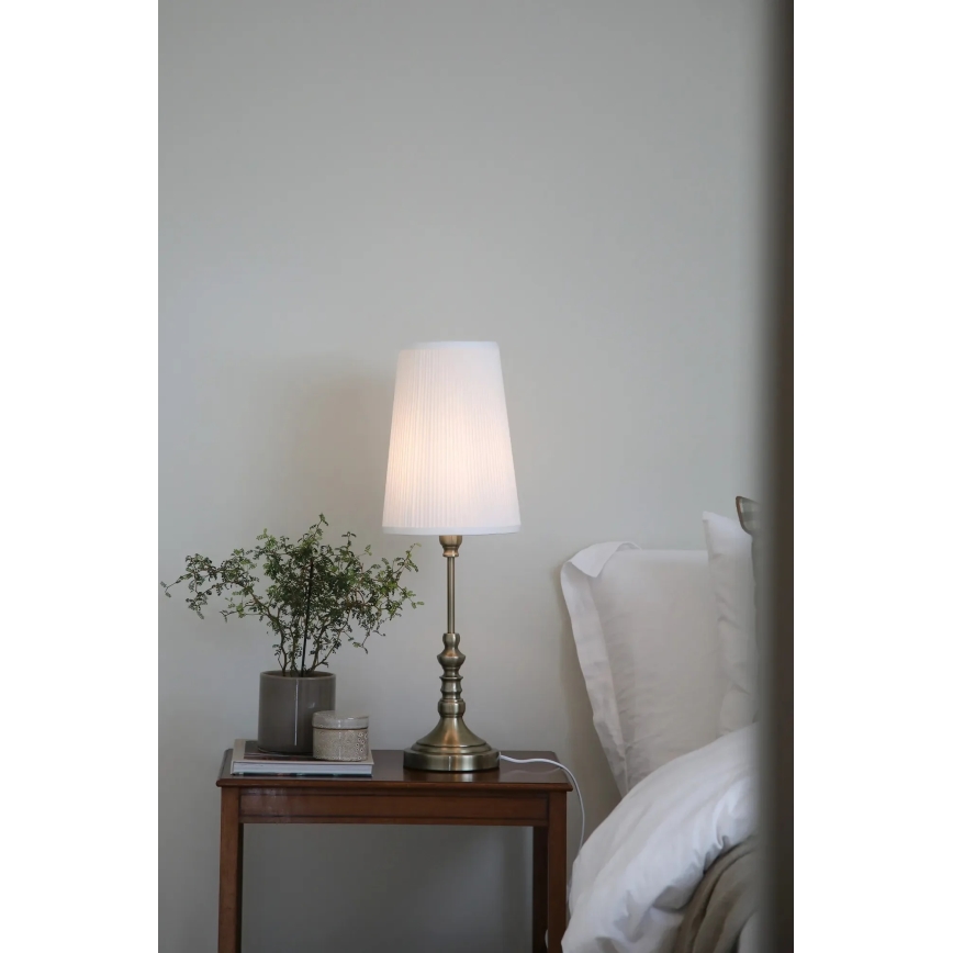 Markslöjd 108970 - Επιτραπέζιο φωτιστικό NOBLE 1xE14/40W/230V 66 εκ. λευκό/ορείχαλκος