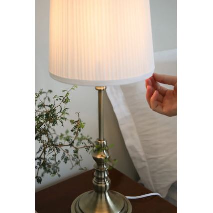 Markslöjd 108970 - Επιτραπέζιο φωτιστικό NOBLE 1xE14/40W/230V 66 εκ. λευκό/ορείχαλκος