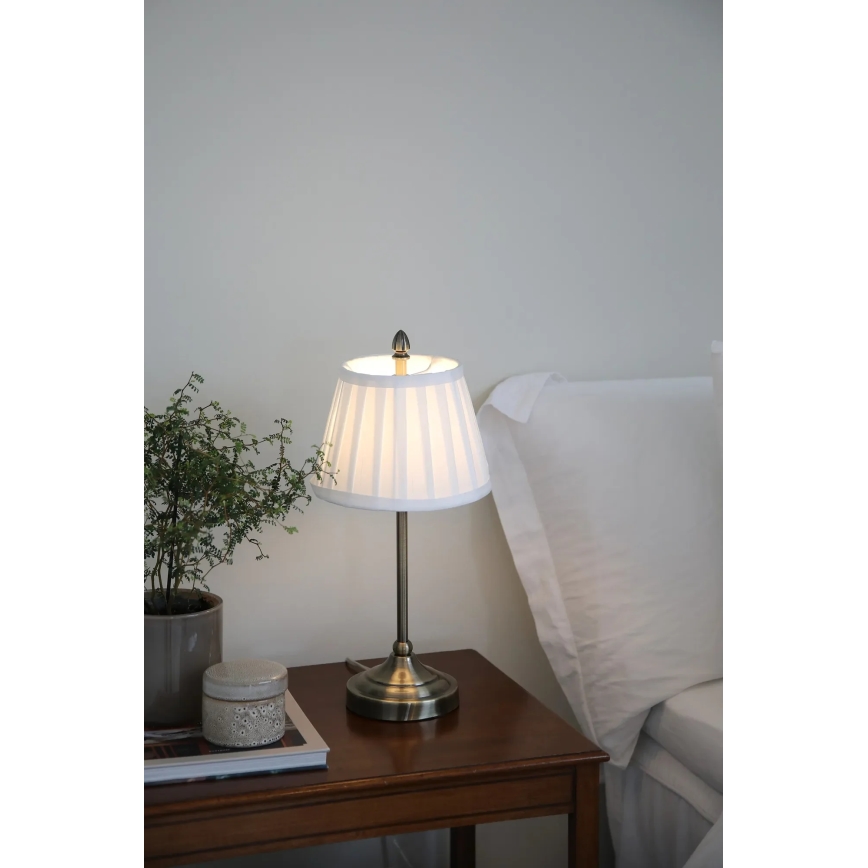 Markslöjd 108973 - Επιτραπέζιο φωτιστικό OXFORD 1xE14/40W/230V λευκό/μπρούτζινο
