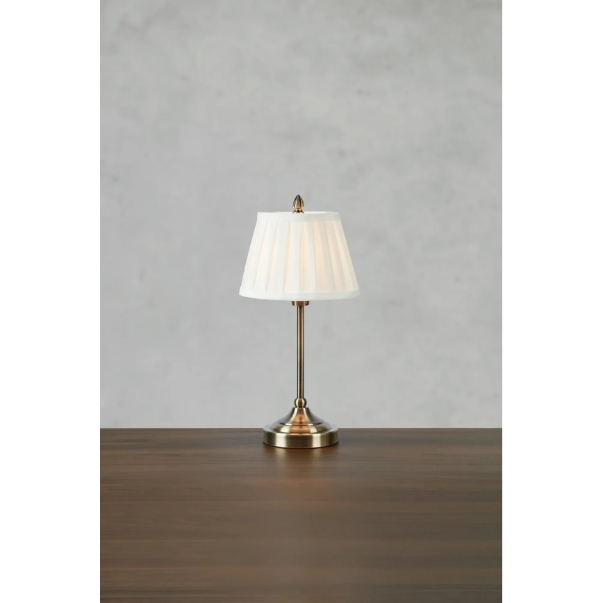 Markslöjd 108973 - Επιτραπέζιο φωτιστικό OXFORD 1xE14/40W/230V λευκό/μπρούτζινο