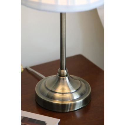 Markslöjd 108973 - Επιτραπέζιο φωτιστικό OXFORD 1xE14/40W/230V λευκό/μπρούτζινο