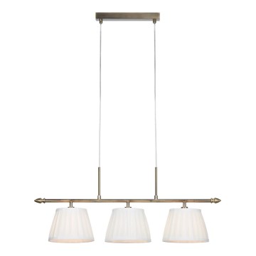 Markslöjd 108975 - Κρεμαστό φωτιστικό με καλώδιο OXFORD 3xE14/40W/230V ορείχαλκος/λευκό