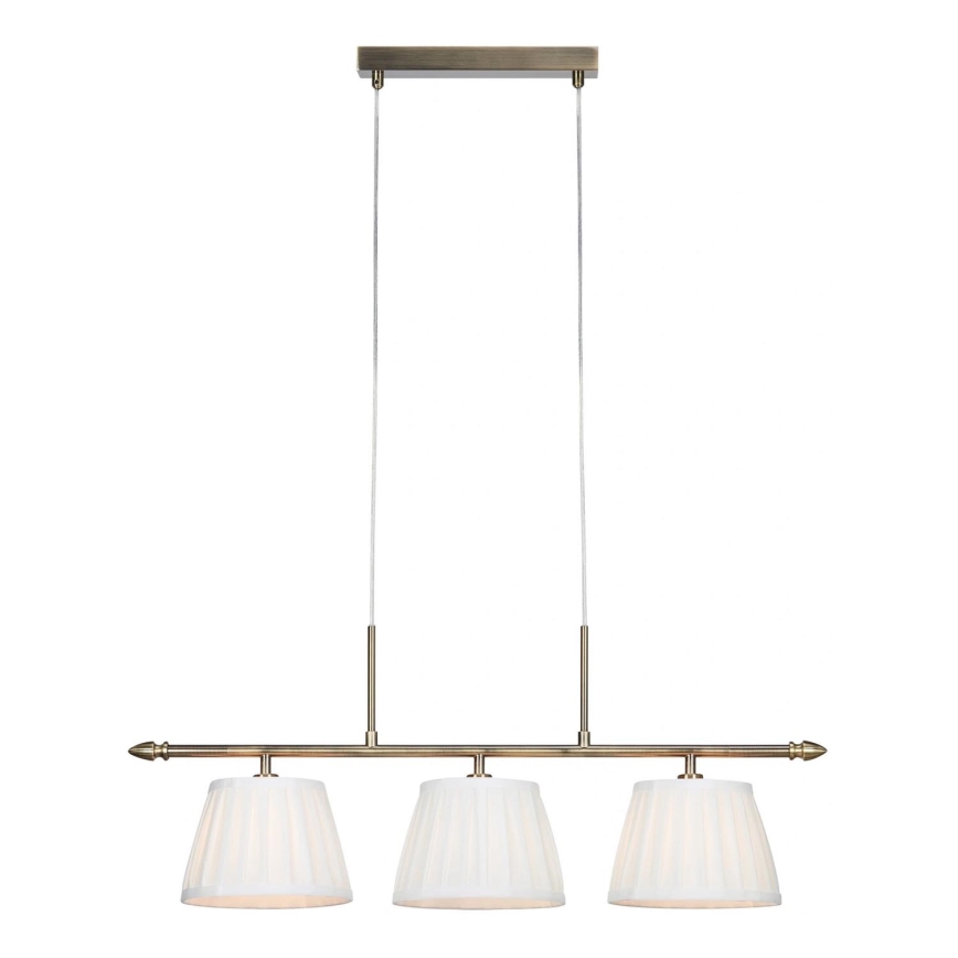 Markslöjd 108975 - Κρεμαστό φωτιστικό με καλώδιο OXFORD 3xE14/40W/230V ορείχαλκος/λευκό