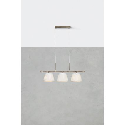 Markslöjd 108975 - Κρεμαστό φωτιστικό με καλώδιο OXFORD 3xE14/40W/230V ορείχαλκος/λευκό