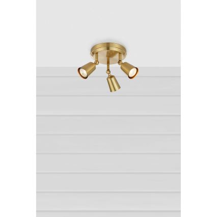 Markslöjd 108980 - Σποτ φωτιστικό TINY 3xGU10/7W/230V ορείχαλκο