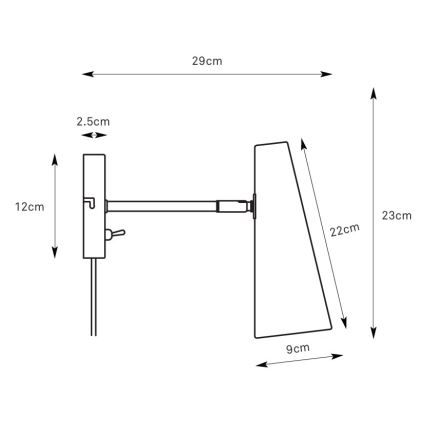 Markslöjd 108992 - Απλίκα PEAK 1xE14/40W/230V γκρι