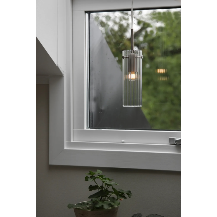 Markslöjd 109013 - Κρεμαστό φωτιστικό σε καλώδιο TIBIA 1xE14/40W/230V διάφανο/ορείχαλκος