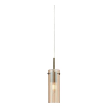 Markslöjd 109015 - Κρεμαστό φωτιστικό με καλώδιο TIBIA 1xE14/40W/230V καπνιστό μπεζ/ορείχαλκος